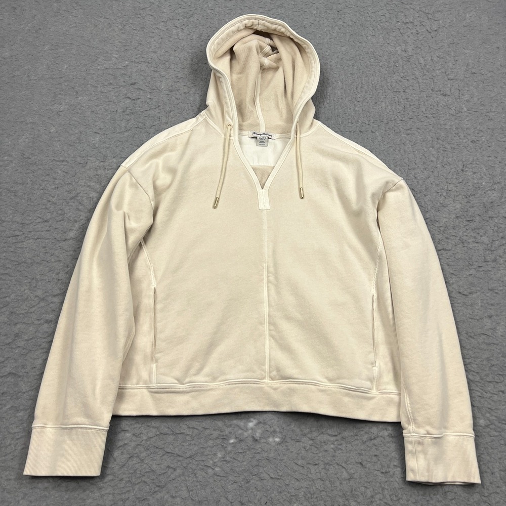 Tommy Bahama Captiva‎ Isles Pullover Women's XL Hybrid Twill French Terry Hoodie